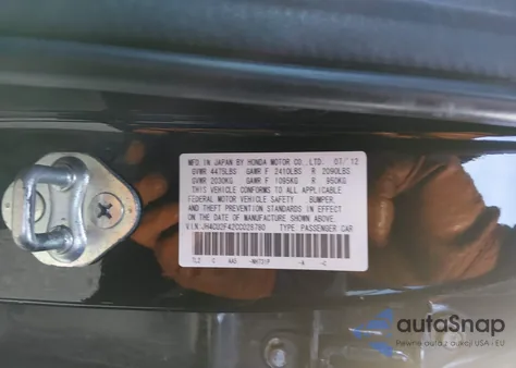 2012 Acura Tsx 2.4 z USA, uszkodzony, nr VIN JH4CU2F42CC028780